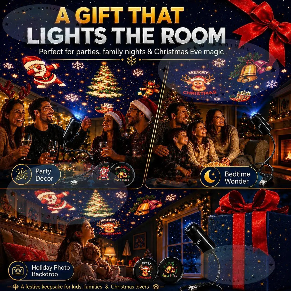 Proyector navideño USB: magia en tu techo