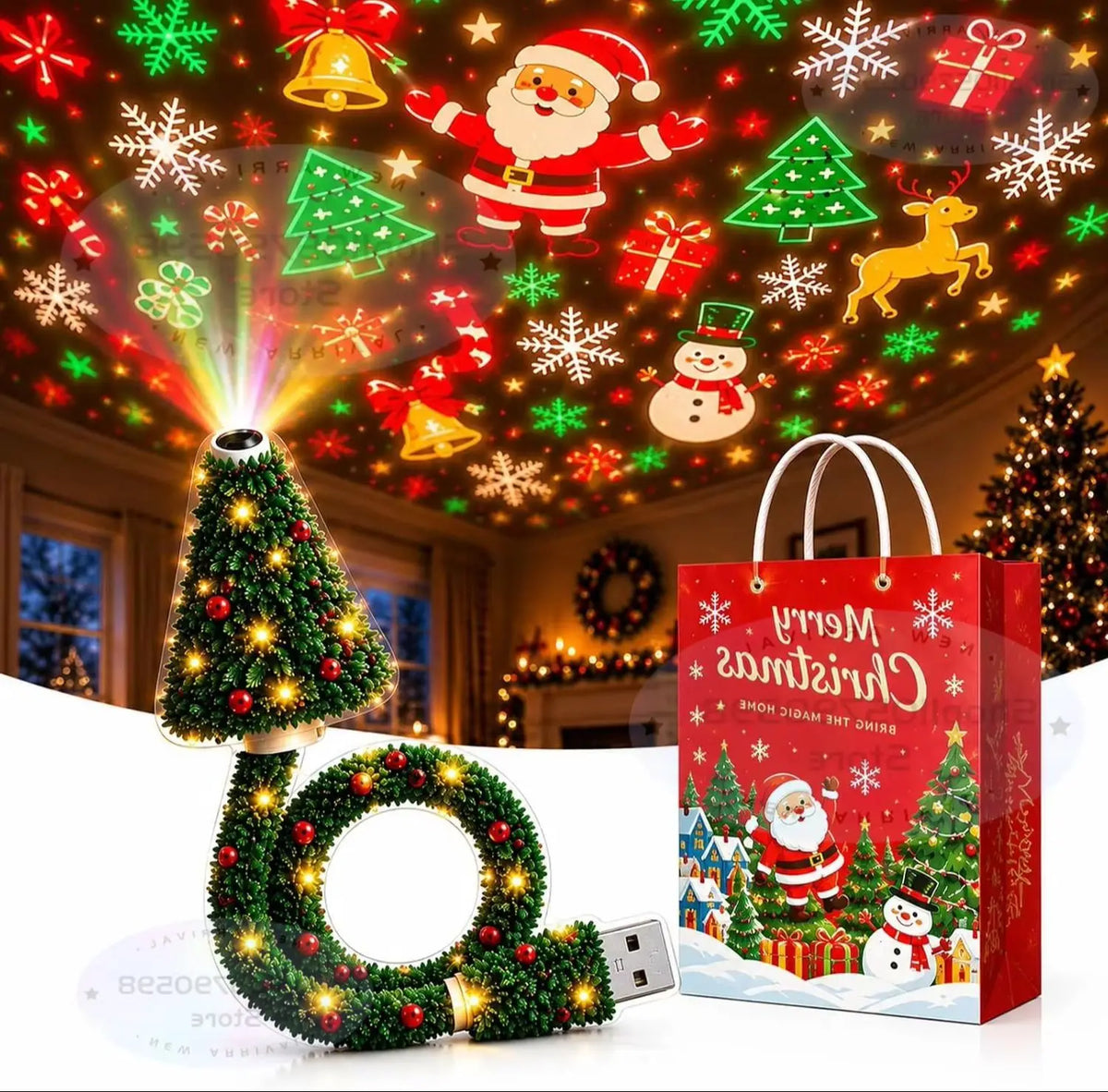 Proyector navideño USB: magia en tu techo